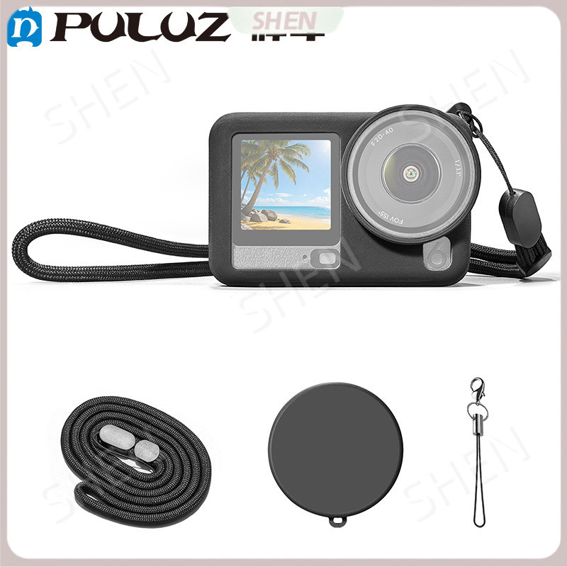 PULUZ Fat Niu Thích hợp cho DJI DJI Osmo Action 6 Camera hành động Vỏ bảo vệ silicon có dây buộc cầm tay