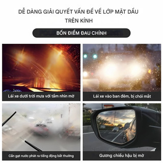 【vạn】Chế phẩm dạng bột để vệ sinh và phục hồi kính xe, đánh bay các lớp màng dầu bẩn, đồng thời tăng cường độ sáng cho