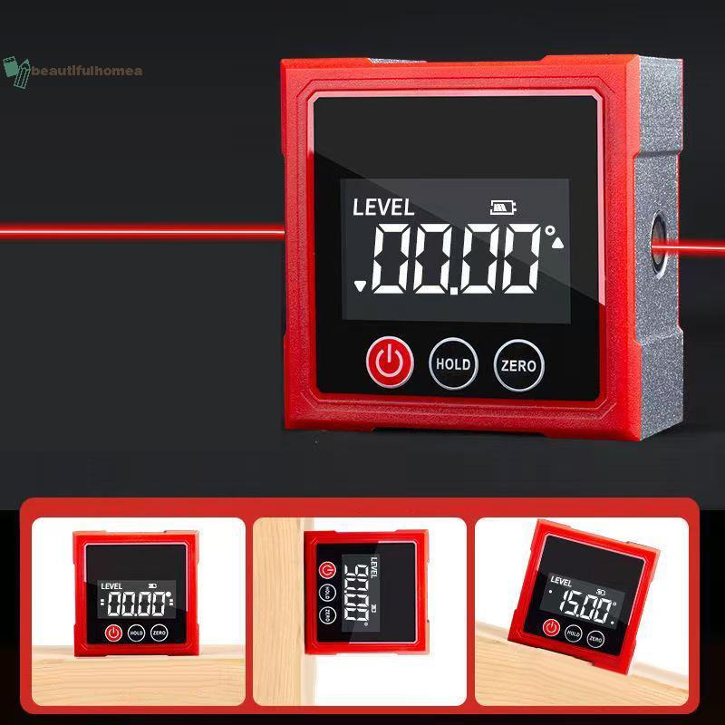 BeautifulHomeA 360° Công cụ tìm góc kỹ thuật số từ tính với thước đo Laser điện tử Type-C Sạc LCD Công cụ đo lường điện tử VN