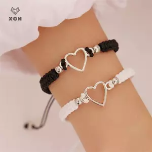 Vòng tay trái tim thủ công cho nam và nữ, dây điều chỉnh - Món quà ý nghĩa cho tình yêu và bạn bè