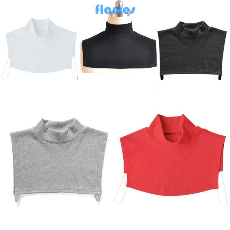 Unisex Solid Color Turtleneck Half  Dickey Detachable Fake Collar Neck Warmer