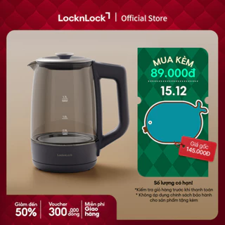 Ấm đun siêu tốc 5 mức nhiệt LocknLock Smart glow glass electric kettle 1.7L EJK276GRY