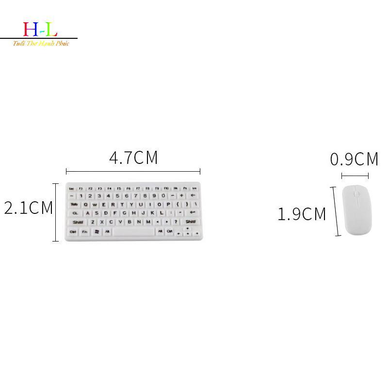 HL 1 / 12 Cân Nhà Búp Bê Phòng Học 1 Bộ Bàn Phím Chuột Miniputer Mô Hình Mô Phỏng Thu Nhỏ Cho Nội Thất Thu Nhỏ Phụ Kiện LMWU