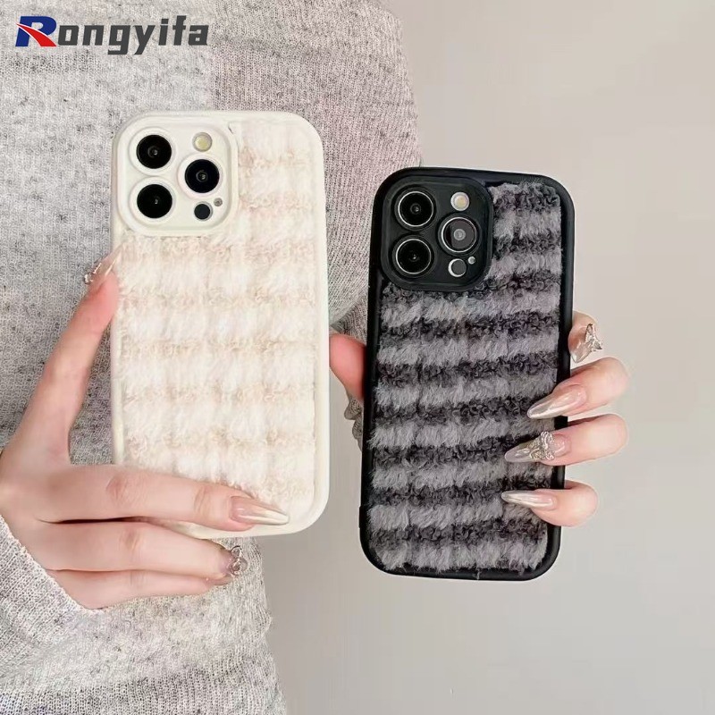 Ốp Điện Thoại Sọc Sang Trọng Mùa Đông Cho iQOO Z10 Z9 Turbo Pro Plus Z10X Lite Z8 Z7 Z7X Z7i Z6 Pro Lite Z5 Z5X Z1X 5G 4G Ins Phong Cách Thời Trang Vỏ Mềm Chống Sốc Đơn Giản Dễ Thương