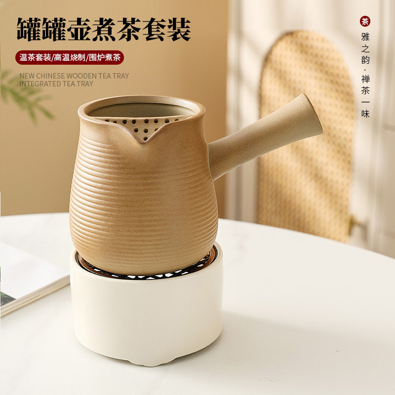 Gốm thô Ấm Trà Đun sôi Nhật Bản Handmade Retro Ấm Trà Hộ Gia Đình Chăm Sóc Sức Khỏe Tay Cầm Nồi Xung Quanh Bếp Trà Luộc Trong Nhà EGCB