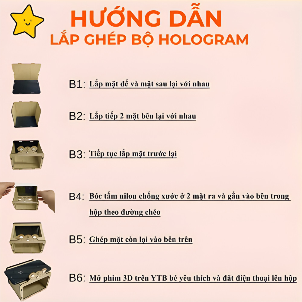 Hộp Chiếu Phim Hologram 3D Cho Bé, Tạo Hiệu Ứng Sống Động An Toàn Cho Bé DINO