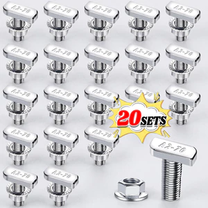 Bu lông T bằng thép không gỉ 304 cao cấp có đai ốc mặt bích, chống gỉ chống ăn mòn, Kích thước tiêu chuẩn M8, Dây buộc 5 / 10 / 20 bộ cho ngoài trời trong nhà