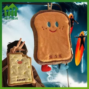 SWEET Dễ Thương Họa Tiết Hoạt Hình Treo Khăn Lau Tay Thiệning Thấm Hút Kawaii Khăn Mềm Có Vòng Treo Đồ Dùng Phòng Tắm n