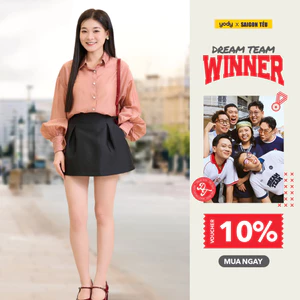 Chân Váy Nữ YODY Dáng Phồng Cạp Cao Cơi Túi CVN7179