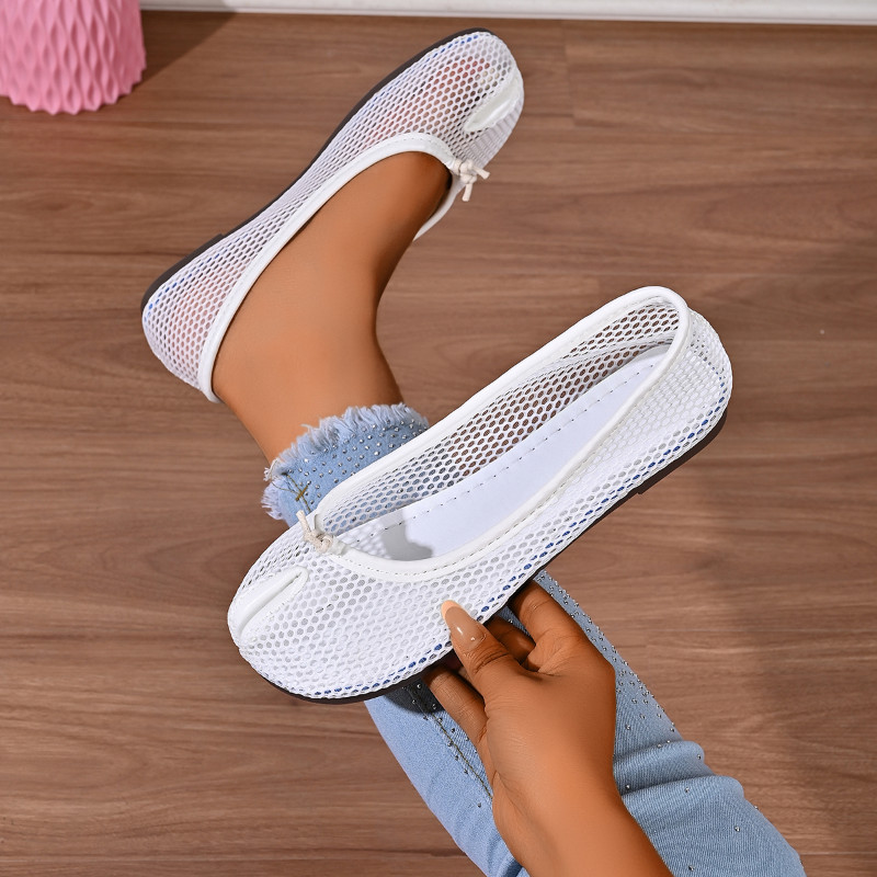 Atikota Giày sandal nữ lưới xẻ ngón, thoáng khí, đế mềm, thoải mái, thích hợp cho mùa hè.