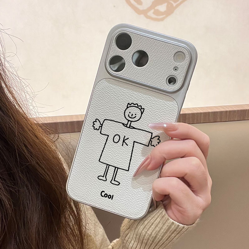 OK Ốp lưng iPhone họa tiết cậu bé Bao da mềm cao cấp đựng máy ảnh - iP 7/8/X/XS/XR/11/12/13/14/15/16/17/Plus/Air/Pro/Max