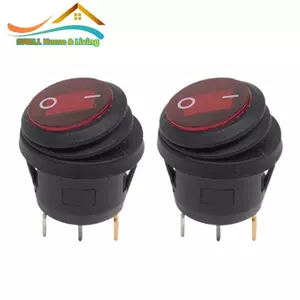 Auto 20A Đen + Đỏ Bật Tắt Rocker Nhựa + Kim Loại Tròn On-Off Rocker Thuyền 220v