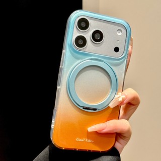 Ốp điện thoại di động khung hút từ tính xoay 360 màu gradient cao cấp phù hợp cho iPhone17 Pro Max 16 15 Pro Max bảo vệ camera chống sốc chống rơi mặt sau cứng