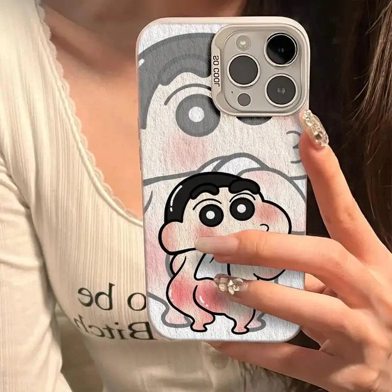 Ốp lưng chống sốc Crayon Shin-chan, thiết kế hoạt hình độc đáo phong cách vui nhộ Tương thích iPhone 17/16/15/14/13/12/1