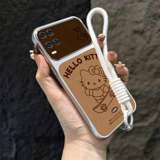 Ốp Lưng Cho OPPO A54 4g Vỏ Điện Thoại Lo Âu Vỏ Mềm Silicon Chống Sốc Thiết Kế Mới Thẩm Mỹ Có Dây Buộc Dễ Thương Trượt Ván Mèo TBBHBM1
