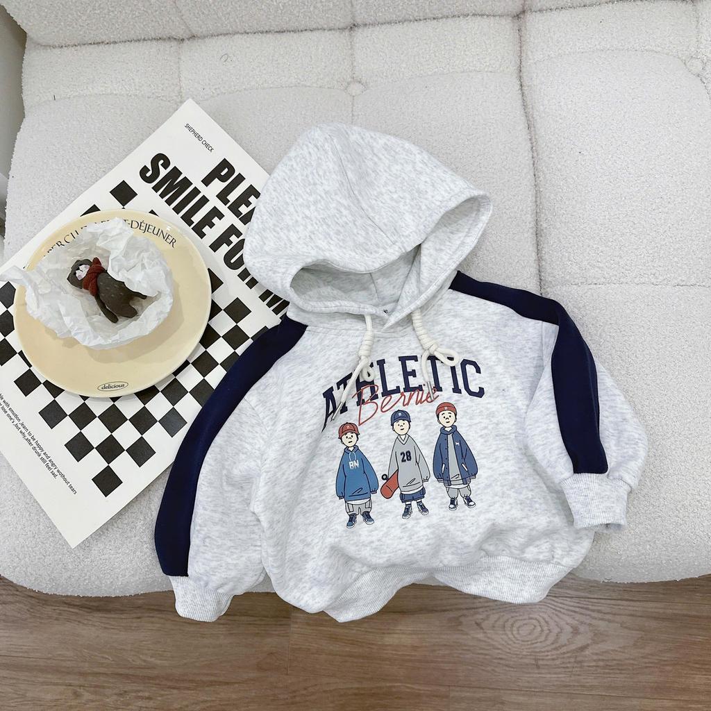 [BiBeo Kids] Bộ quần áo NỈ 2 DA HOODIE ATHLETIC  cho bé trai, Bộ quần áo thu đông dài tay cho bé