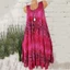 Đầm không tay Bohemian mới dành cho nữ Mùa hè dáng rộng Slim Ink Wash In chữ A Váy nghỉ mát