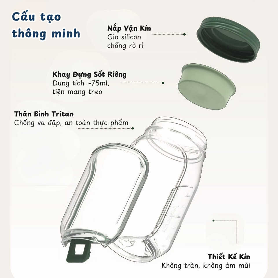 Hộp Salad Healthy Có Ngăn Sốt Riêng – Cốc Đựng Yến Mạch, Trái Cây Nắp Kín Chống Tràn Mang Đi Làm Tiện Lợi