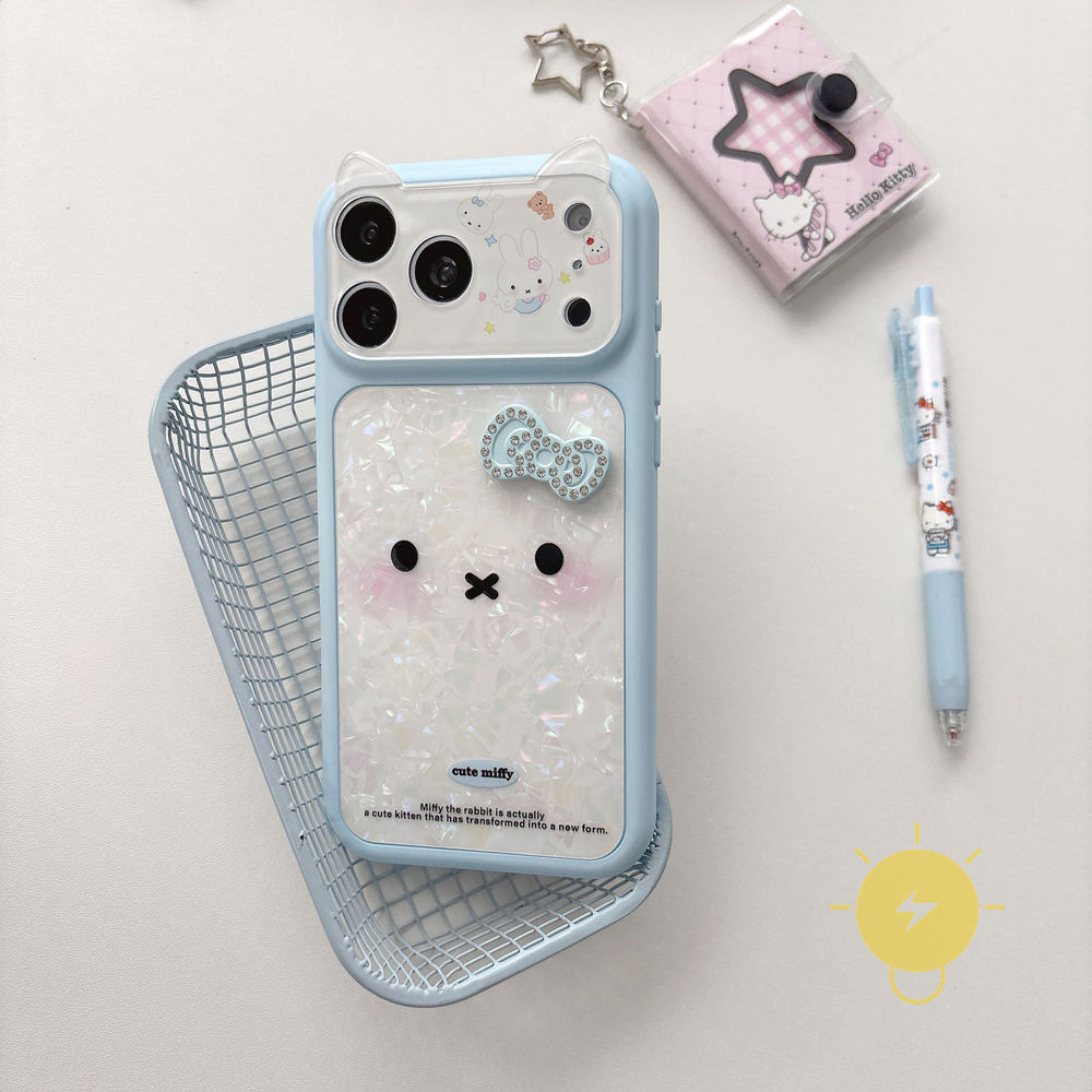 Phone Case For iPhone 17 Pro Max 16 15 TPU Bear 3D Aesthetic Korean Cute