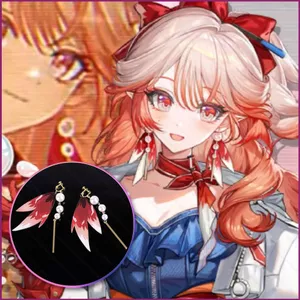 YT4 Arknights Bông Tai Haruka COS Elf Bông Tai Thời Trang Đa Năng Trang Sức Anime Ngoại Vi