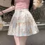 PNPIA- Váy Mini chắp vá hoa dành cho nữ cạp cao A Line Trang phục mùa hè thoải mái để đi bộ và tập hợp