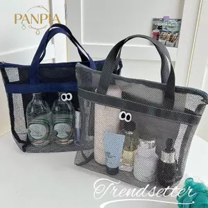 PNPIA- Túi Bảo Quản Lưới Lớn Cho Kỳ Nghỉ Đi Biển Có Thể Gập Lại Túi Xách Đi Biển Nhẹ Cho Bơi Dã Ngoại Du Lịch