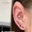 PNPIA- Thời Trang Tính Khí Xanh Đỏ Zircon Cánh Xương Tai Bông Tai Móng Tay Dành Cho Nữ Trang Sức Phụ Kiện Quà Tặng