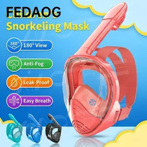Lặn FEDAOG, Ống thở toàn mặt bằng silicon mềm cho trẻ em, Chống rò rỉ an toàn Dễ mặc Chống sương mù Trẻ em Lặn biển