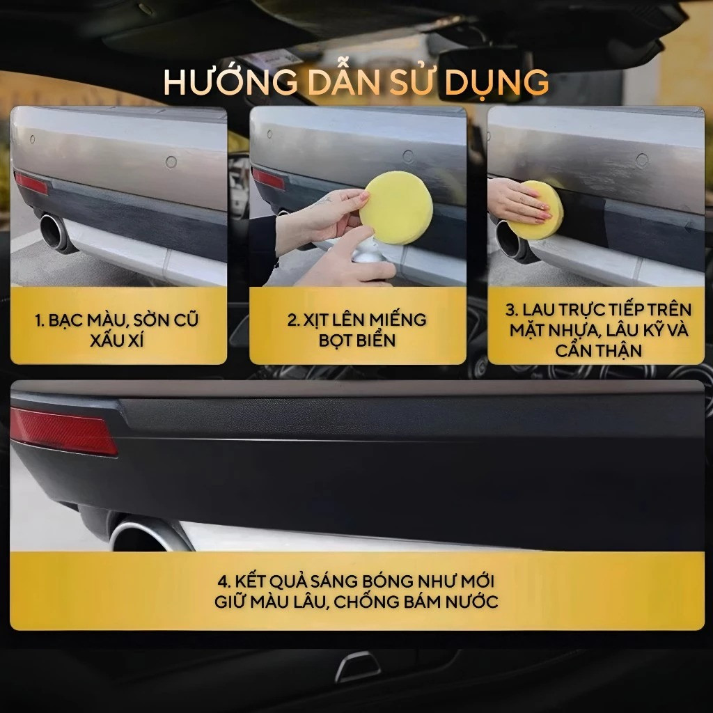 Chất phục hồi nhựa ô tô nguyên bản, chất bảo vệ cao su, xi taplo Dung dịch gốc nước, Chống bám bụi, Độ bền cao