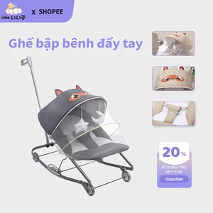 iiko Ghế Rung Có Màn Chụp Cho Bé Ghế Nằm Ru Ngủ Có Tay Đẩy Gấp Gọn Tiện Lợi