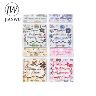 JIANWU Retro Note Series Vintage Hoa Bướm Số Phong Cảnh Chất Liệu Cắt Dán PET Miếng Dán Sách Sáng Tạo Tạp Chí Văn Phòng Phẩm