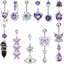 Kudosation Thời Trang Trái Tim Bướm Bụng Nút Nhẫn Dành Cho Nữ Bé Gái Thép Không Gỉ Tinh Tế Zircon Rốn Nhẫn Cơ Thể Xuyên Trang Sức Quà Tặng Đẹp