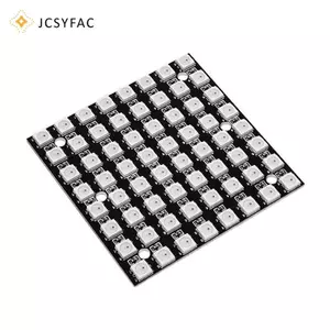 JCSYFAC WS2812 Bảng điều khiển LED RGB 64Bit Bảng ma trận DIY Hiển thị ánh sáng lập trình đầy đủ màu sắc cho nghệ thuật và sự kiện treo tường sáng tạo Mới