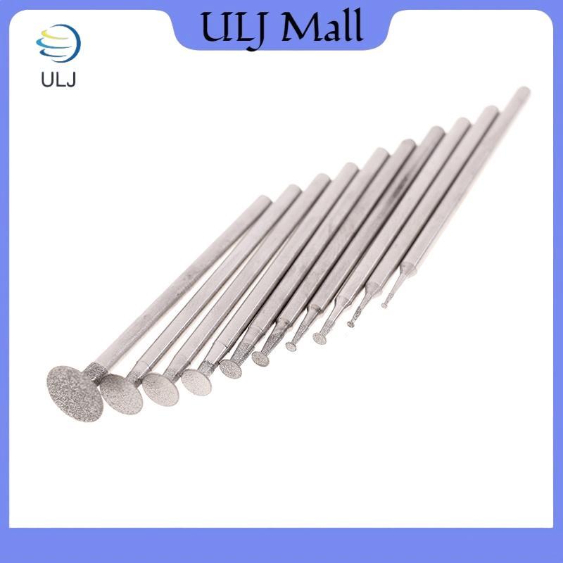 ULJ 10 CÁI Bộ mũi mài siêu mỏng Đầu chữ T Chân gắn điểm cho dụng cụ quay Phụ kiện khắc thủy tinh bằng đá.