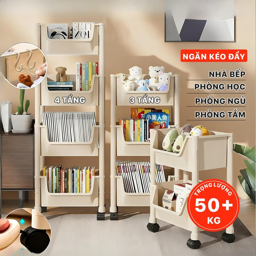 Kệ Đa Năng 5 Tầng Có Bánh Xe – Đựng Đồ Tiện Lợi, Di Chuyển Dễ Dàng