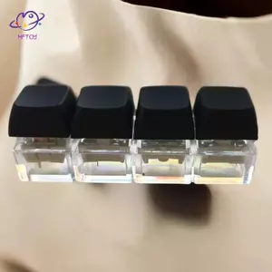 HFTOY 1 Cái 4 Phím Ngón Tay Bàn Phím Mũ DIY Bàn Phím Clier Đồ Chơi Nút Keycap Fidget Móc Khóa Dành Cho Người Lớn Giảm Căng Thẳng Đồ Chơi ~