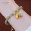 PNPIA- Hai Lớp Nữ Giả Ngọc Đính Hạt Vòng Tay Trang Sức Bé Gái Tiệc Cưới Hàn Quốc Món Quà Trang Sức