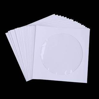 Phong bì lưu trữ rõ ràng cửa sổ trường hợp Flap trắng gấp túi giấy 10/50pcs 12.5cm CD DVD Đĩa Giấy tay áo