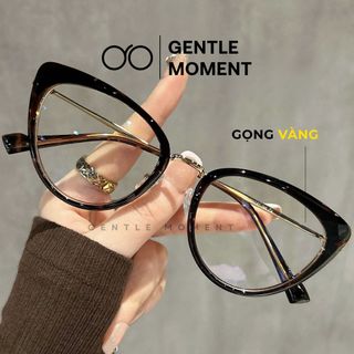 Gọng kính mắt mèo nữ GENTLE MOMENT gọng kim loại chống ánh sáng xanh chống tia UV thời trang phong cách GMK689