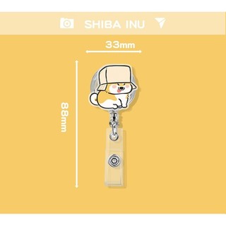 Móc - Kẹp bảng tên HSSV, nhân viên có thể kéo dãn - yoyo nhựa acrylic họa tiết Corgi M12