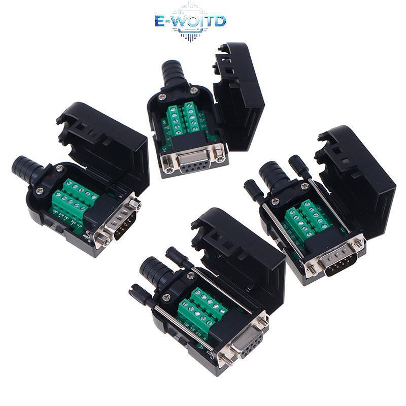 E-WOITD DB9 Kết Nối Nam Nữ 9 Pin Cắm Dây Tay RS232 RS485 Thiết Bị Đầu Cuối Đột Phá E-WOITD