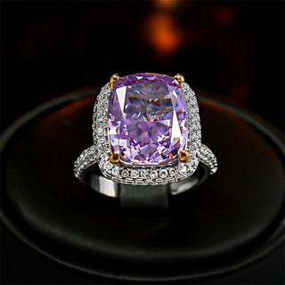 Châu Âu Mỹ ins Phong Cách Mới 8 Carat Nhiều Màu Sắc Zircon Mở Nhẫn Nữ