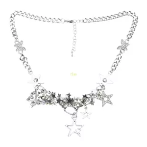 Flgo Ngôi Sao Rỗng Xương Đòn Dây Xích Tối Giản Ngôi Sao Tua Rua Dây Chuyền Vòng Cổ Trang Sức Nữ