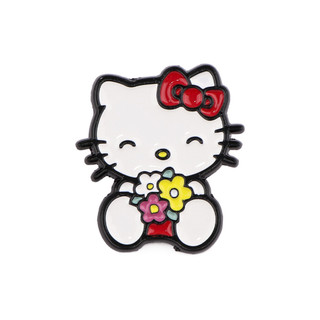 4 Cái / bộ Dễ Thương Sanrio Kitty Mèo Thổ Cẩm Hoạt Hình Schoolbag Trang Trí Huy Hiệu Kuromi Trang Trí Pin