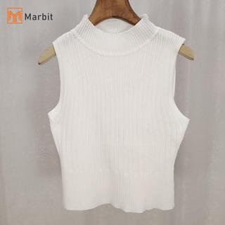 Áo Marbit cổ rùa không tay phong cách Hàn Quốc, màu trơn, phù hợp làm áo cơ bản cho nữ