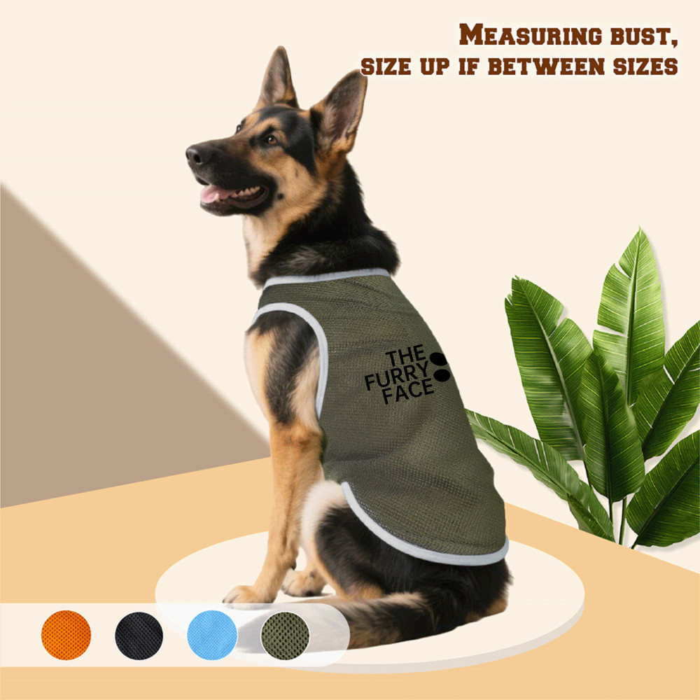 Áo vest lưới chó lớn 3XL-6XL, Bố yêu, in chân chó, phong cách chui đầu, có 4 màu, thoải mái và thoáng khí, có thể giặt được bằng máy, thích hợp cho tất cả chó lớn
