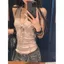 Phong cách Hồng Kông Hot Girl Cổ chữ V Dây đeo cổ chữ V Dây đeo Áo yếm nữ Mùa hè Phong cách mới Dây Slim-fit S