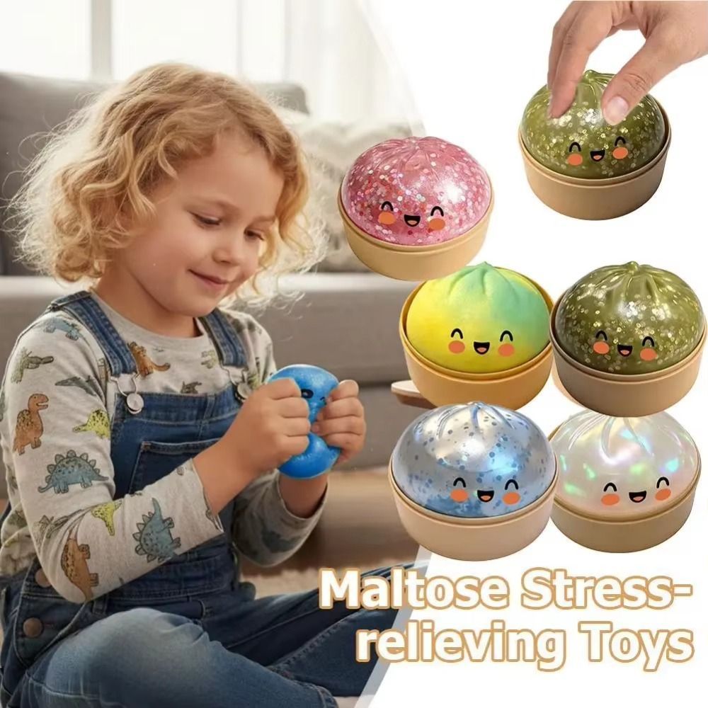 FUHUIOT Bánh bao Squishes, Quả bóng cảm giác cầu vồng khổng lồ, Mô phỏng hình bánh bao lấp lánh Đồ chơi Squishy mềm dễ thương Quà tặng trẻ em
