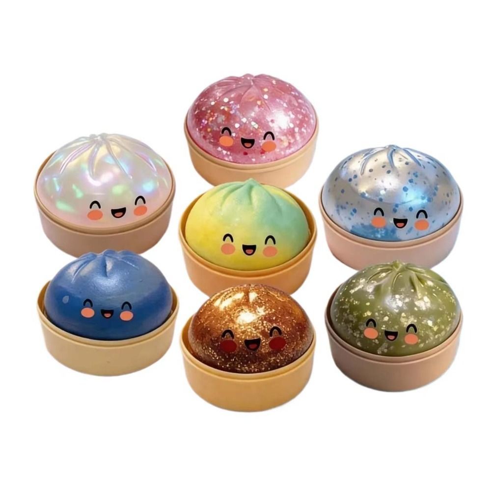 LOMBARDY Bánh bao Squishes, Quả bóng cảm giác cầu vồng khổng lồ, Mô phỏng hình bánh bao lấp lánh Đồ chơi Squishy mềm dễ thương Quà tặng trẻ em
