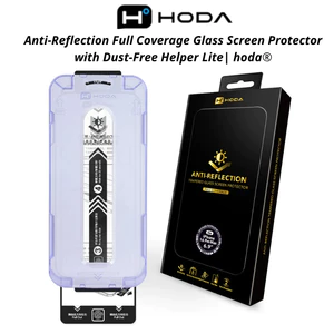 Kính Cường Lực Chống Chói Hoda Anti-Reflection Cho IPhone 15-18 Series - Viền Siêu Mỏng, Hộp Khung Trợ Dán Tự Lấy Bụi